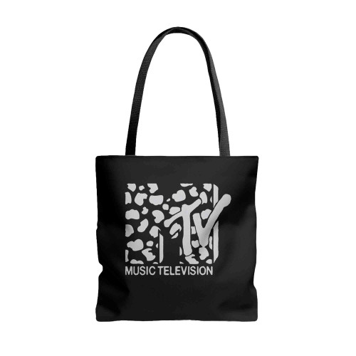 Mtv Music Television Leopard Graphic Tote Bags