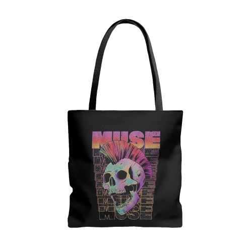 Muse Mohawk Skull Tote Bags
