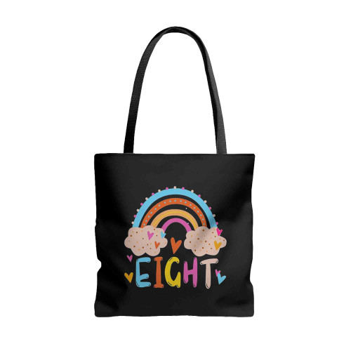 Personalized Birthday Eight Year Old Rainbow Tote Bags