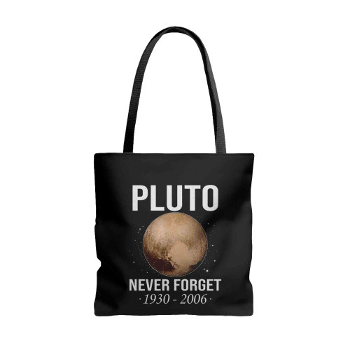 Planet Pluto Never Forget Astronomy Science Logo Art Tote Bags