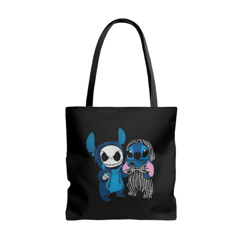 Stitch And Jack Skellington Costume Tote Bags