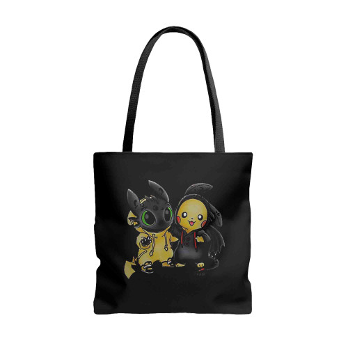 Toothless With Friend Funny How To Train Your Dragon Tote Bags