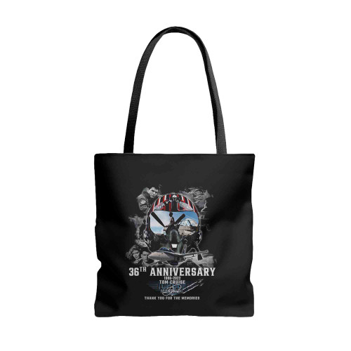 Top Gun 36Th Anniversary 1986 2022 Tom Cruise Signature Thank You For The Memories Tote Bags