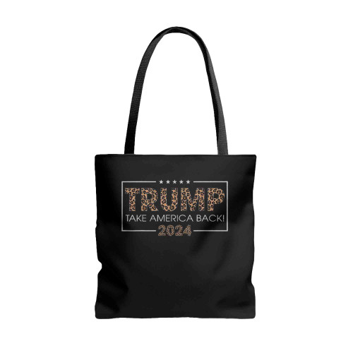 Trump 2024 Take America Back Leopard Tote Bags