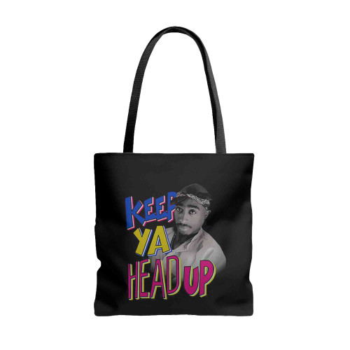 Tupac Shakur 2Pac Keep Ya Head Up Tote Bags