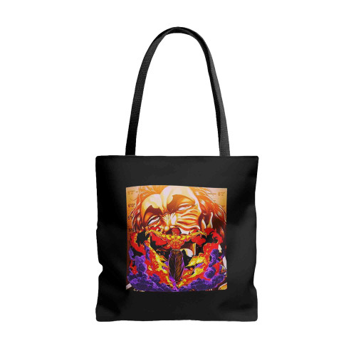 Vintage Yujiro Hanma Poster Baki Hanma Bakii The Grrappler Tote Bags