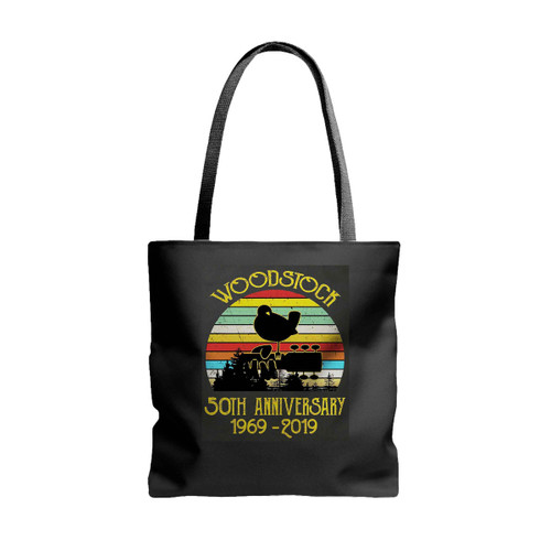 50Thiversary 1969 2019 Woodstock Music Vintage Retro Tote Bags