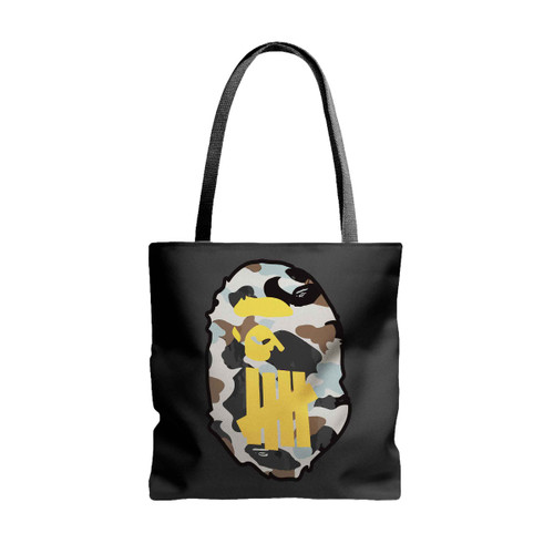 Bape A Bathing Ape Camo Monkey Head Tote Bags