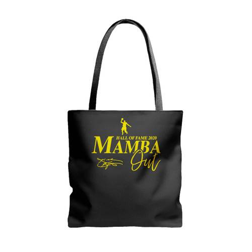 Black Mamba Out Retire Hall Of Fame 2020 Basketball Kobe Bryant Tote Bags