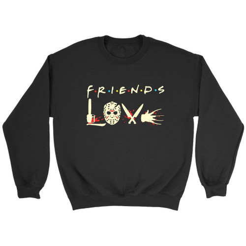 Horror Friends Pennywise Michael Myers Jason Voorhees Halloween Love Logo Sweatshirt