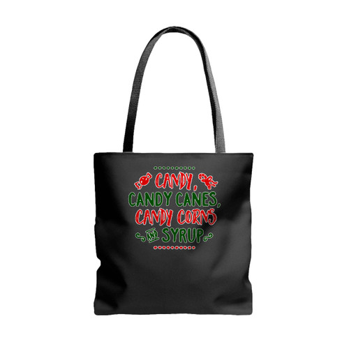 Christmas 4 Main Food Groups Candy Cane Elf Christmas Gender Nuetral Christmas Tote Bags