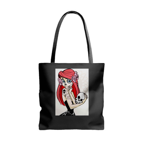 Disney Princess Ariel Zombie Dead Tote Bags