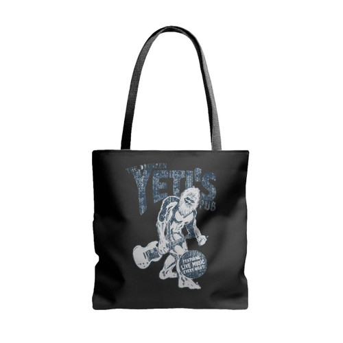 Drunken Yeti Pub Funny Dive Bar Bigfoot Hilarious Drinking Tote Bags