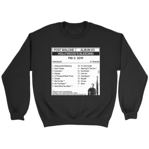 Post Malone Tracklist Sweatshirt