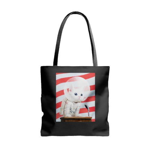 Fallout 4 Poster Mr Pebbles First Cat In Space Tote Bags