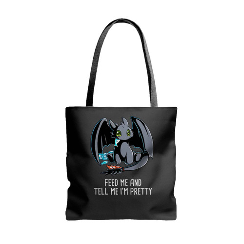 Feed Me And Tell Me I Am Pretty Dragon Tote Bags Feed Me And Tell Me I Am Pretty Dragon Tote Bags