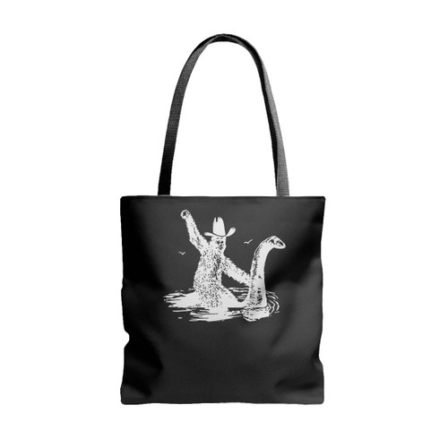 Funny Bigfoot Hilarious Loch Ness Monster Really Vintage Tote Bags