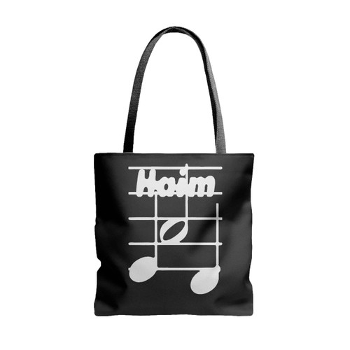 Haim Women In Music Note Logo White Version Tote Bags