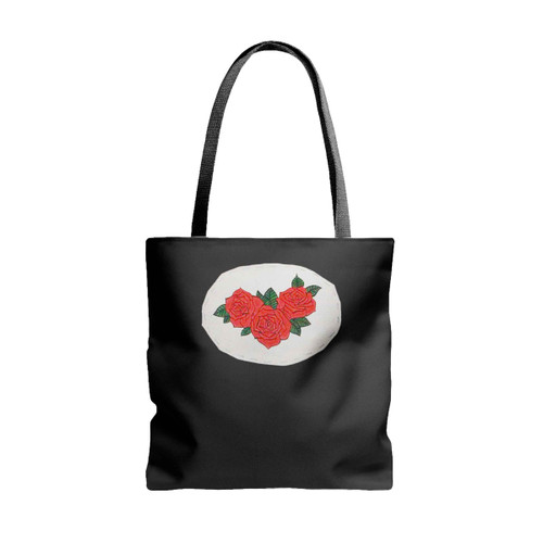 Hand Stitched Roses Tote Bags