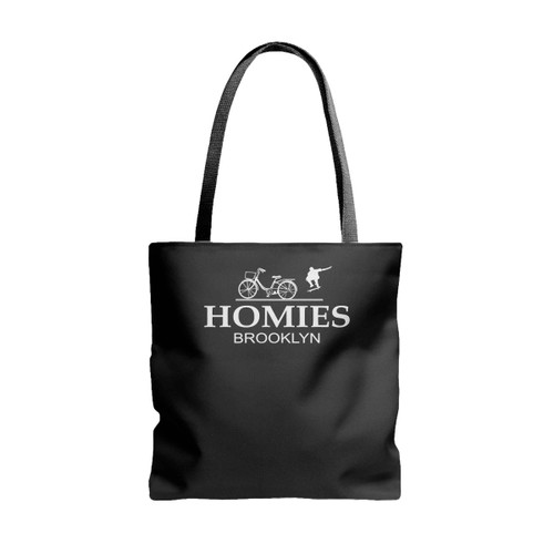 Homies Brooklyn Inspired Logo Parody Tote Bags