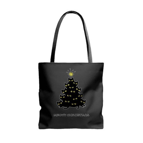 Meowy Christmas Tree Tote Bags