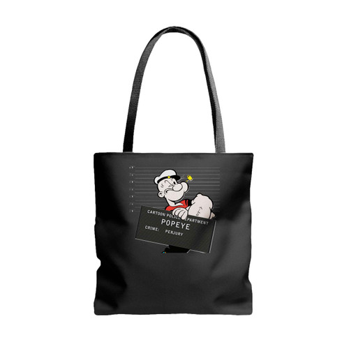 Popeye The Sailor Cartoon Character Mugshot Tote Bags