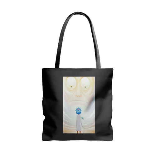 Rick And Morthy Talk With God Tote Bags