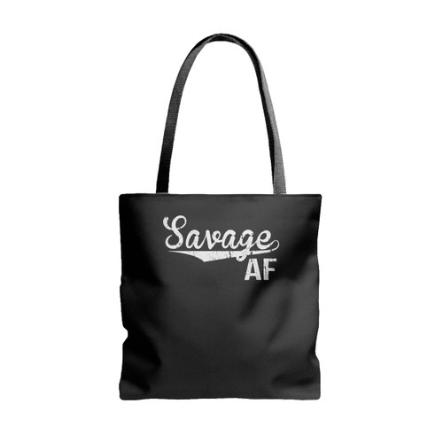 Savage Af Funny College Party Tote Bags