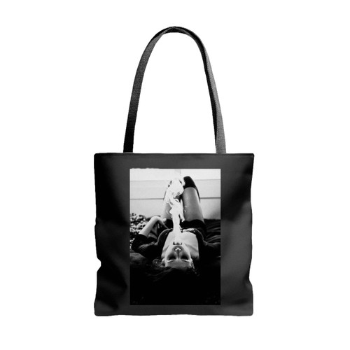 Smoking Girl Cigarette Weed Sexy Tote Bags