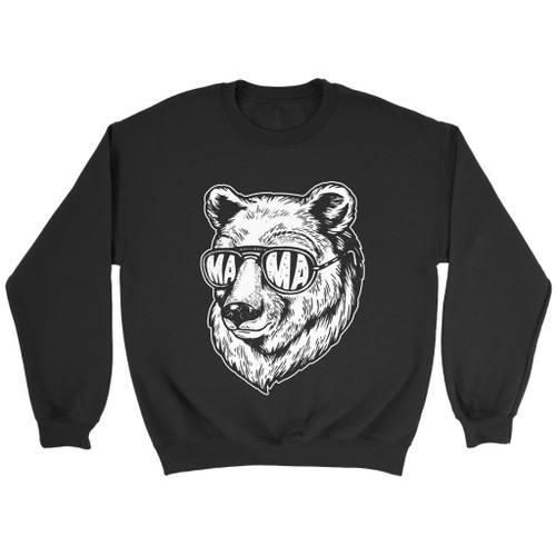 Mama Bear Dog With Glass Funny Sweatshirt