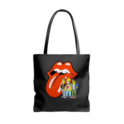 The Simpsons The Rolling Stones The Simpsons Crew Tote Bags