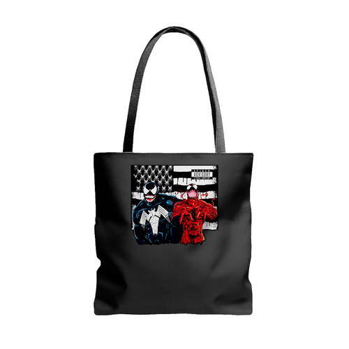 Venom And Spiderman Symbiote Tote Bags