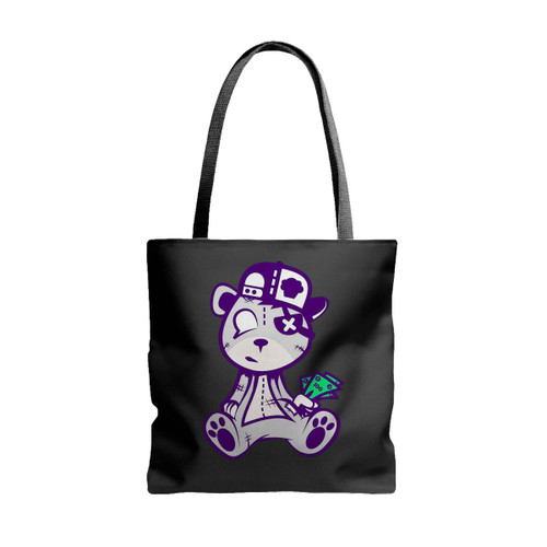 Zombie Bear Holding Banknotes Tote Bags