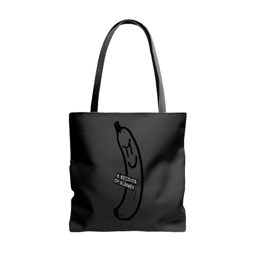 5 Seconds Of Summer 5Sos Angry Banana Black White Tote Bags