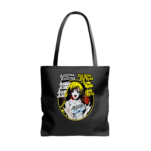 Anthrax Big Eyes Anime Girl Tote Bags