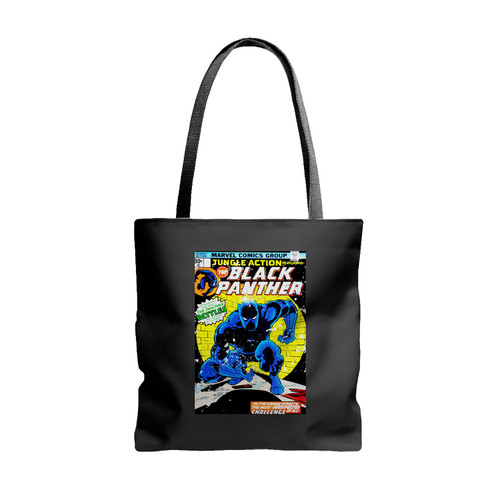 Black Panther Comic Poster Tote Bags