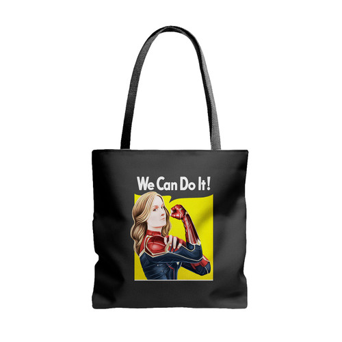 Captain Marvel The Riveter Tote Bags