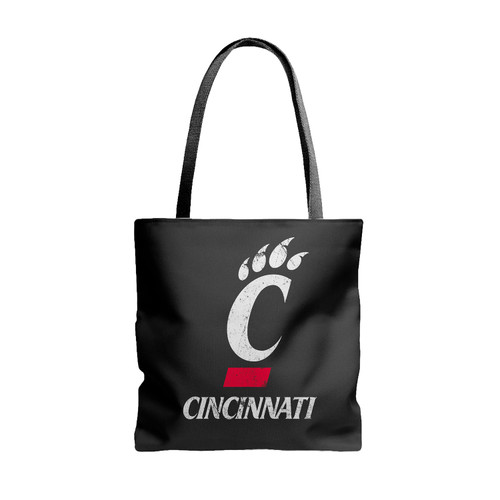 Cincinnati Bearcats Logo Grunge Tote Bags