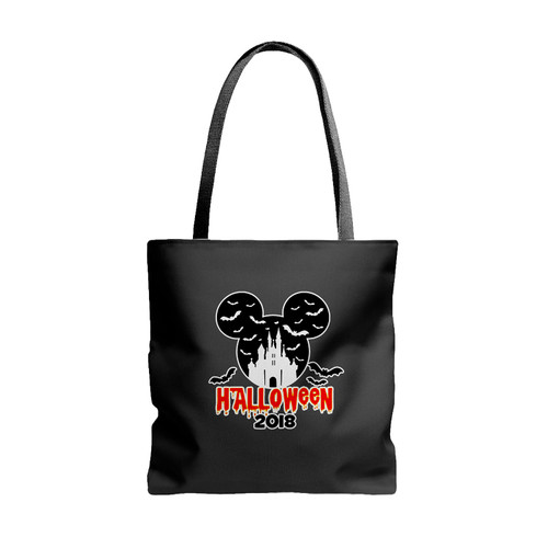 Disney Castle Halloween Mickey Mouse Silhouette Head Tote Bags