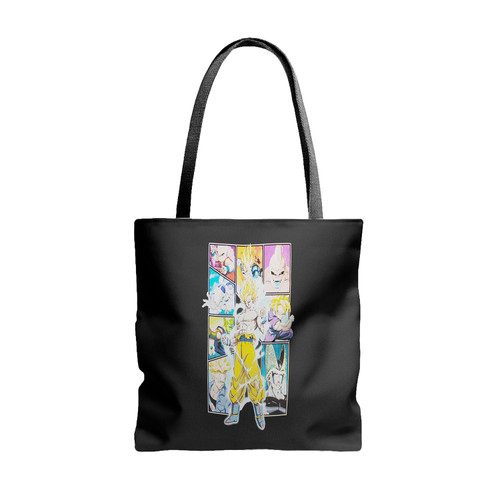Dragon Ball Z Character Frame Collage Tote Bags