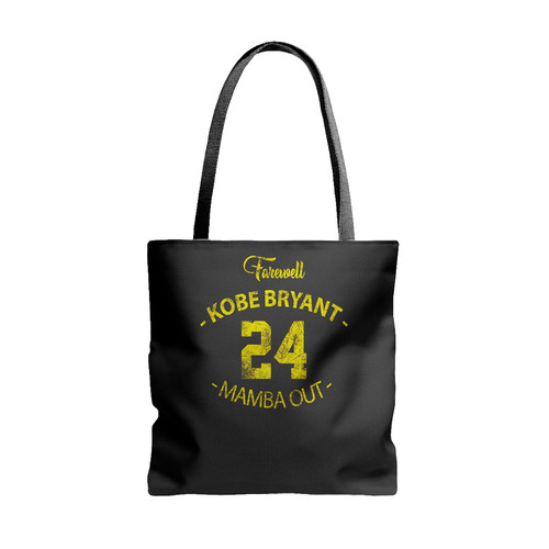 Farewell Kobe Bryant 24 Jersey Mamba Out Tote Bags