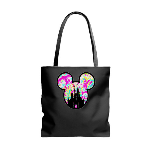 Floral Mickey Head Castle Disney Lily Tote Bags