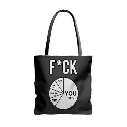 Fuck Pie Chart Tote Bags