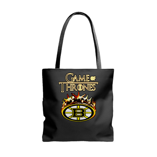 Game Of Thrones Crown Boston Bruins Mashup Tote Bags