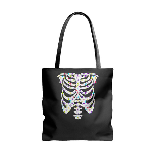 Halloween Skull Tattoo Tote Bags