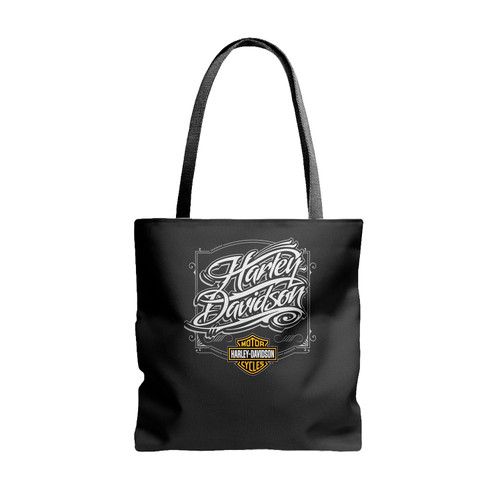 Harley Davidson Script Logo Harley Davidson Script Font Am Dark Tote Bags