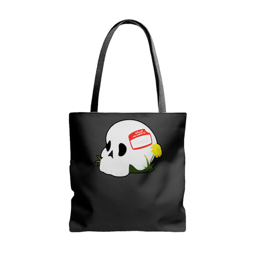 Hello I Am Tired Skull Head Tote Bags