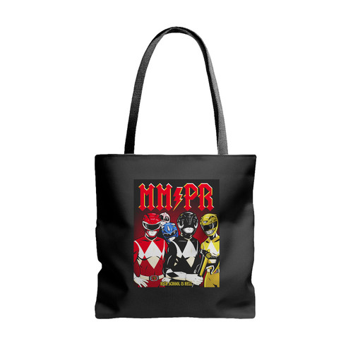 High School Is Hell Mighty Morphin Power Rangers Tote Bags