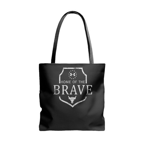 Home Of The Brave Under Armour The Rock Project White Grunge Tote Bags