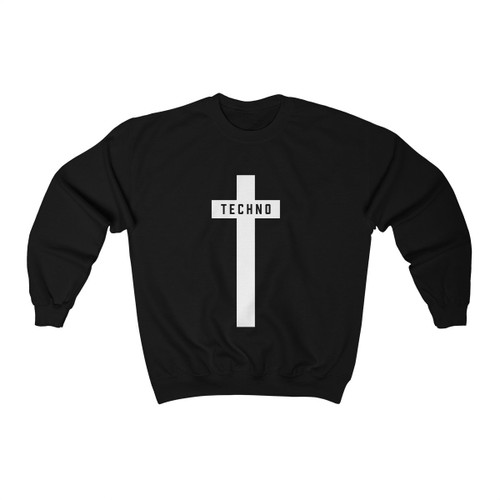 Techno Cross Printed Wo Music Festival Black Detroit Unisex Sweatshirt